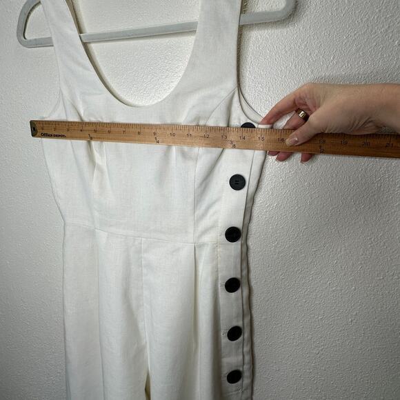 NWT Club Monaco Creme Emberlynn Linen Blend Jumpsuit 0 - Picture 12 of 16
